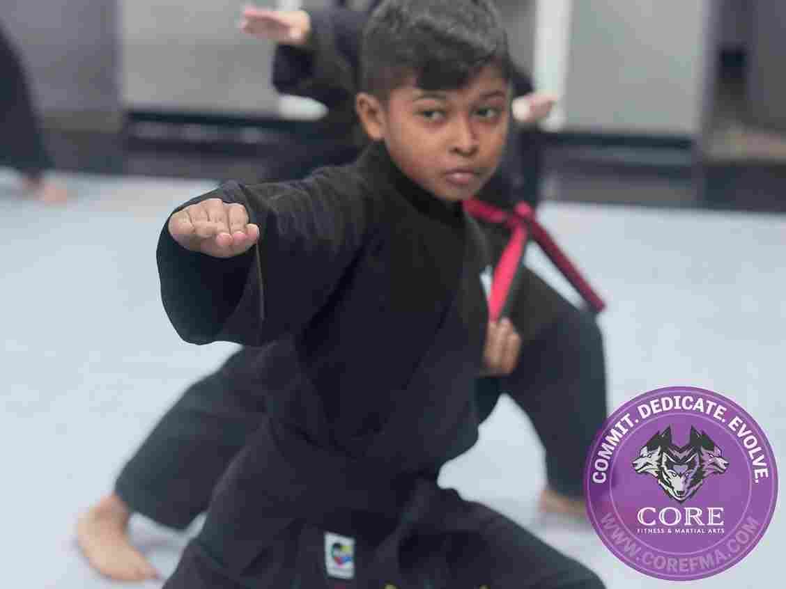 children practicing kids martial arts in Henderson dojo