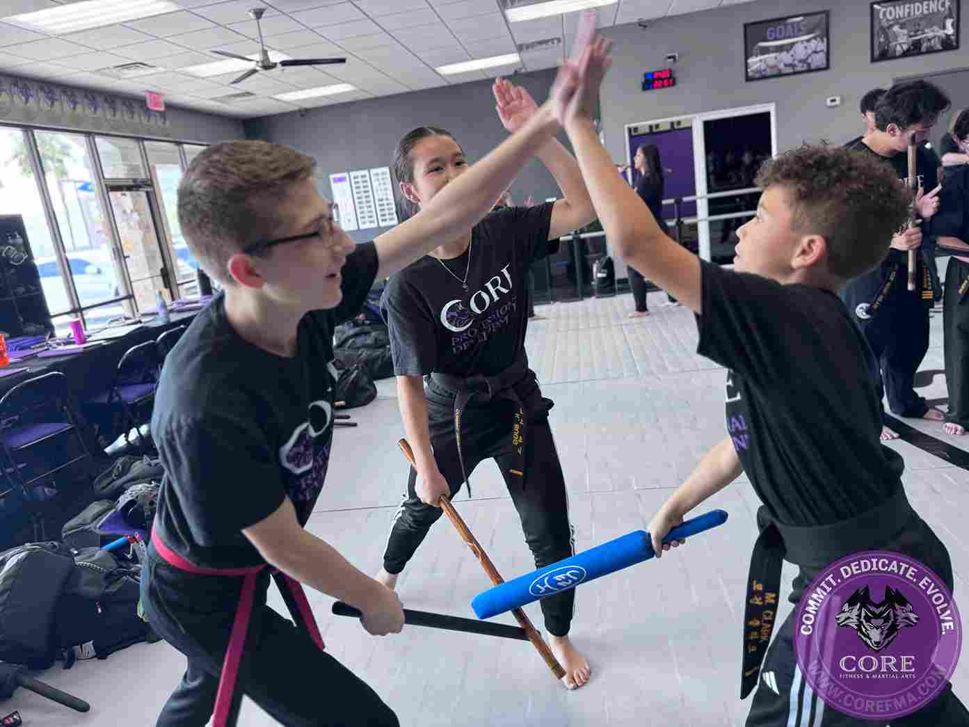 kids enjoying martial arts classes together